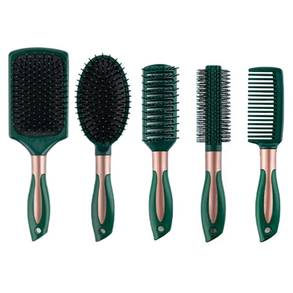 Pcs Set Anti-Static Massage Oval Comb Air Cushion Ventilation Brush Detangling Paddle Comb Hair Brush (Green)