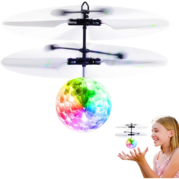 Flygande bollleksaker, Rc-leksak för barn Pojkar Flickor Presenter Uppladdningsbar Light Up Ball Drone Infraröd Induktionshelikopter Med Fjärrkontroll För Inomhus En
