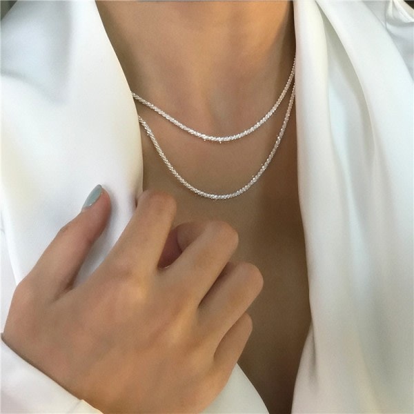 Sparkling clavicle chain necklace high lady jewelry wedding