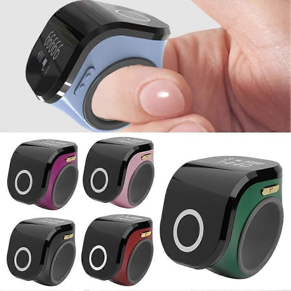 Digital Finger Elektronisk Handräknare Tyst Böne-räknarring Black