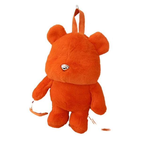 Sød Plys Bamse Rygsæk Til Børn Og Studerende - Personlig Mode Rygsæk Dukke Taske orange