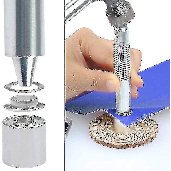 100 st Set Öglor 14mm Grommet Kit Öglor Verktyg Metall Grommet Ögla Kit Med Ögla Verktyg För Canvas Presenning Tält Reparation Silver-AM