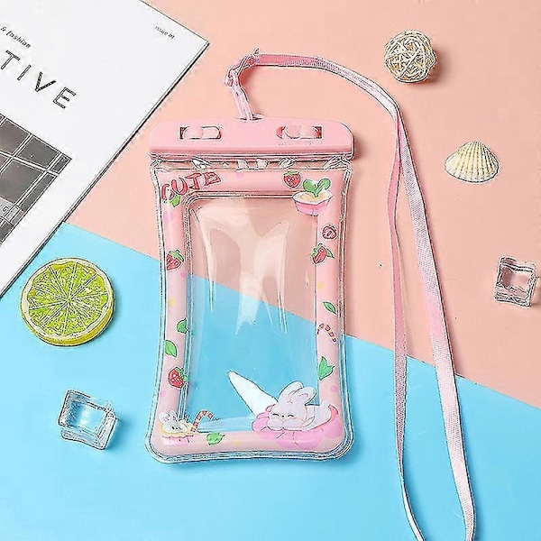 Vattentäta midjeväskor för simning, bältesväska för telefon, dykning, magväskor för stranden Pink