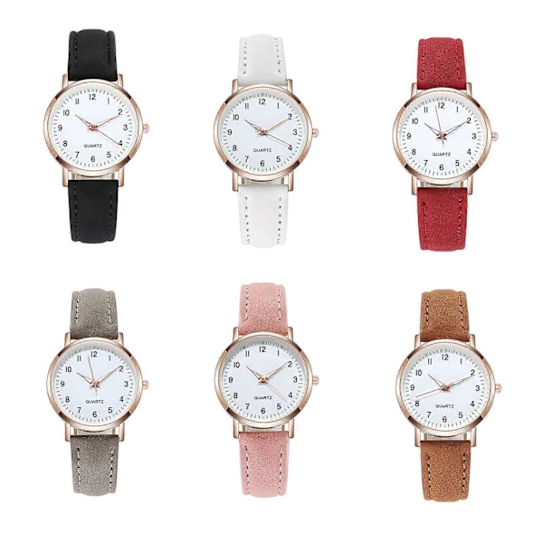 Dame Armbåndsure Kvarts Analog Kvinder Læderrem Modeur, 100% Nyt Brown
