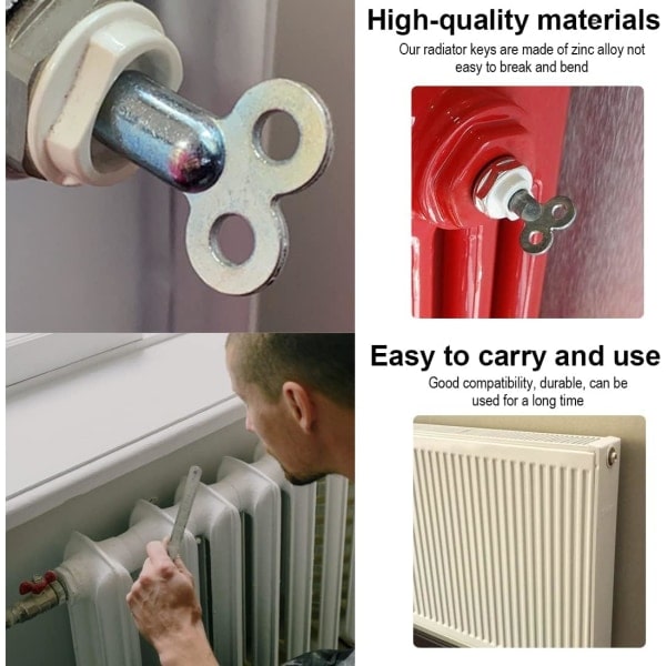 Kvadratisk Solid Aluminium Radiatorventilnøkkel Utslippsventil 5×5mm Radiatortilbehør Passer de fleste radiatorer