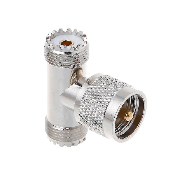 T-Formet UHF Han PL259 til 2 UHF Hun SO239 Trippel RF Stik 3-vejs Koaksial Adapter