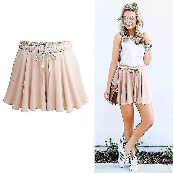 Dame Shorts Sommer Chiffon Casual Shorts Kvinde Bred Ben Elastisk Høj Talje Shorts Bred Ben Dame Shorts Sommer Red XL