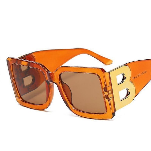 Ylisuuret neliönmuotoiset aurinkolasit naisille muoti 2023 uudet vintage-tyyliset suuret kehykset aurinkolasit miehille UV400-suoja silmälasit Oculos Gafas De Sol orange as picture