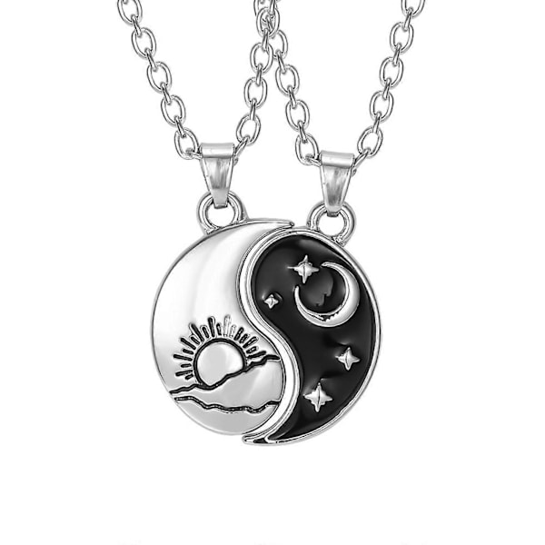 Yin Yang -kaulakoru, personoitu aurinko-kuu-riipus, sopii pariskunnille A