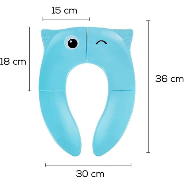 (blå) Sammenleggbar reisetoalettreduksjon for barn Bærbart babytoalettsete Comfort Pp-materiale med 4 silikon antiskli-puter og 1 bæreveske