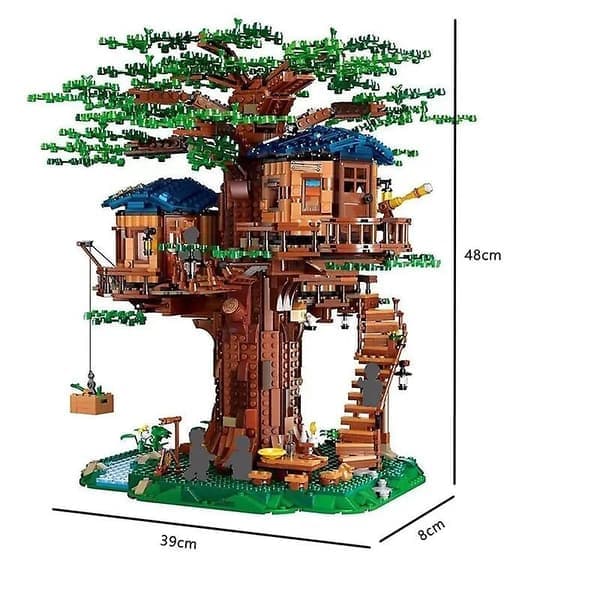 Fire-værelses træhus jungle byggeklods IDEAS serie MOC 21318 byggeklodsmodel samlelegetøj børnegave (BT)