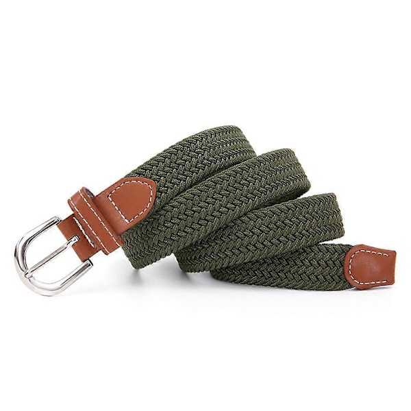Elastisk stof flettet bælte, slidstærkt strækvævet bælte til unisex mænd/kvinder/unge green Wrap tail