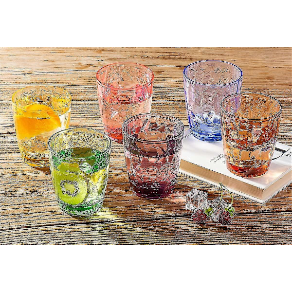 330/420/470 Ml Färgade Plastkoppar Återanvändbara Dricksglas För Picknickfest 6-pack 420ml