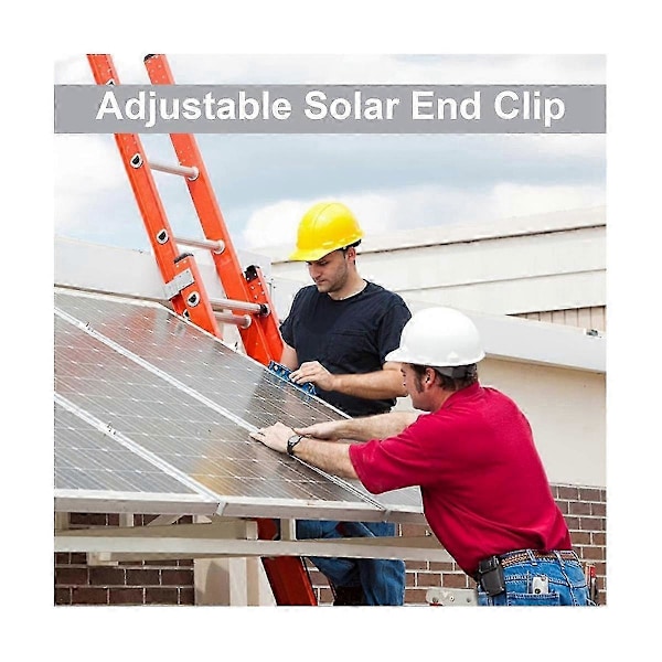 12 Pak Solcellemodulholder Endeklemme, Endeklemme til Montering af Solpanel, Sideklemme til PV Sol