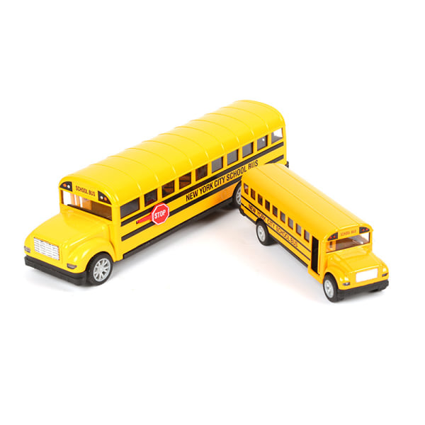 Betterlifefg-Skolebus bus børnelegering pull back legetøj simulering stor åben dør skolebil model, 21*5,2*6cm