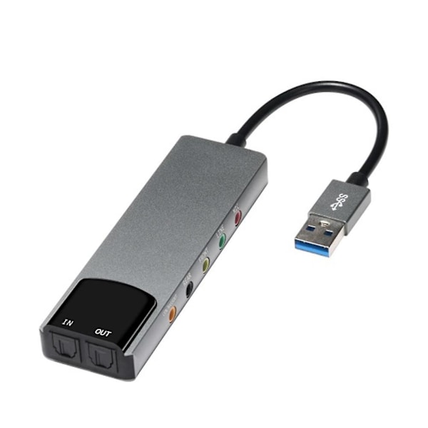 USB-ljudkort 7.1 5.1-kanals externt ljudkort SPDIF optiskt för PC-dator