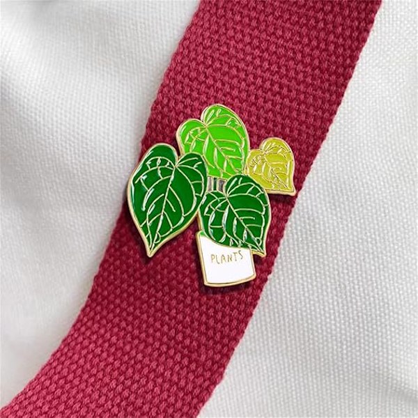 Tegneserie Potteplante Brosche Sæt Tegneserie Plante Blomst Legering Emjle Pin Sød Badge Revers Pin Metal Badge Rustik Greenery