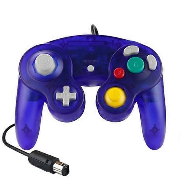 5 STK Single Point Vibrerende Controller Kablet Spilcontroller Til Nintendo NGC Transparent Blue