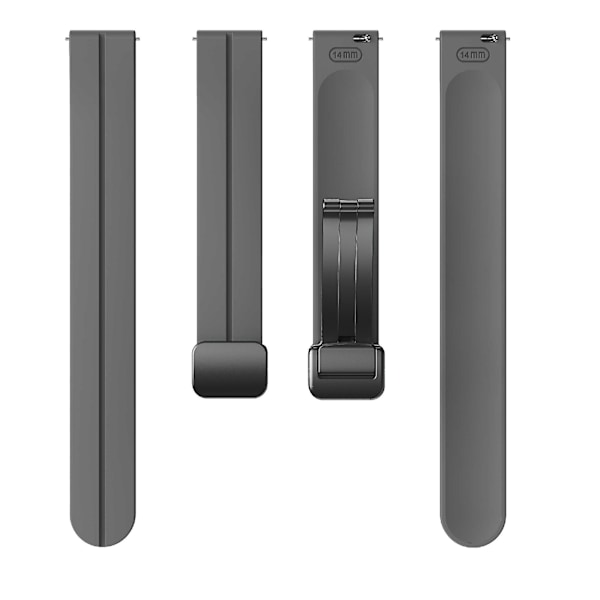 Garmin Lily 2:n silikoninen ranneke magneettisella taittuvalla soljella Space Grey Black Buckle