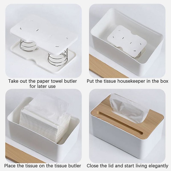 Spring Tissue Box Presents Box Spring Tray Creative Automatic Bouncer Papirhåndkle indre holder Elastisitetsbrett Tilbehør