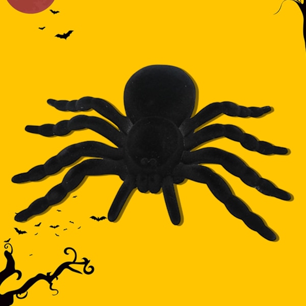 Simulerad Spindel Realistisk Livsliknande Icke-deformerbar Halloween Flockad Spindel Skräckscener Spökhus Dekorationer Black L