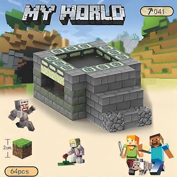 Minecraft-minihahmo Pelikartta DIY Magneettilelut Minecraft Dungeons Sarjakuvamaailma Mallintaja Luovat lelut Lapsille Lahjat DT004