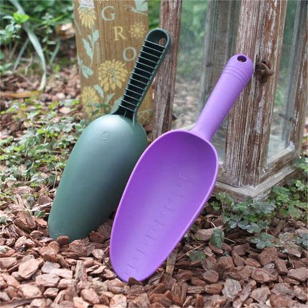 Maan kaivamiseen sopiva kauha, kestävä kahva, mukava ergonomia, mitta-asteikko, helpottaa maan irrottaminen, muovia Black 25cm