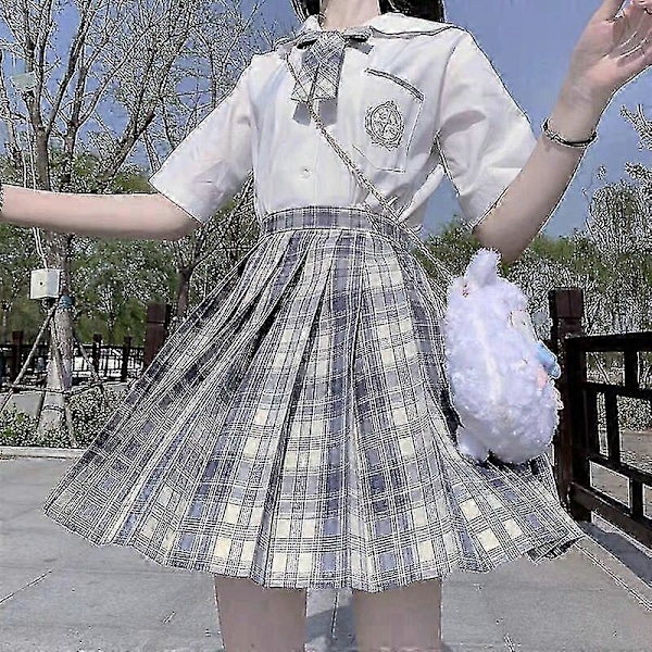 Jk Uniform Komplett Sett Brodert Skjorte Plissert Skjørt XL Gentle Slice