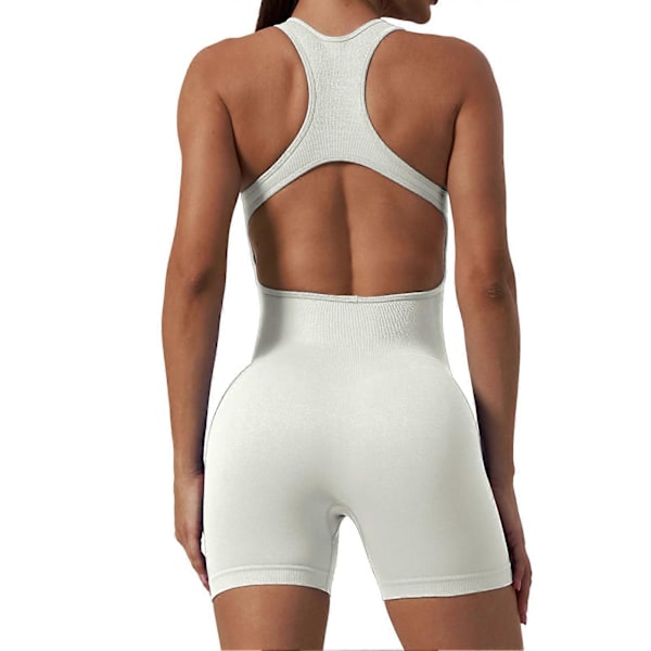 Personlig Slimmande Jumpsuit Shorts Andningsbara Snabbtorkande Shorts för Träning Cykling White S