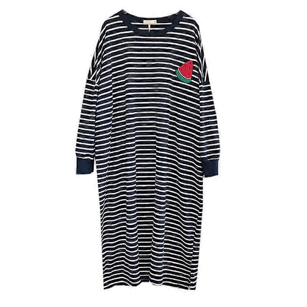 6 Väriä Rento Kotiasu Naisten Pitkähihainen Puuvilla Yöpaita Löysä Pyjama Black