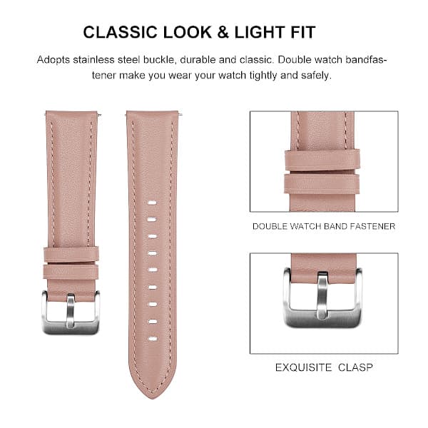 Lærreim til Samsung Galaxy Watch 3 Rosa Rosa