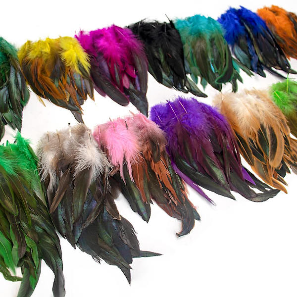 50 stk Naturlige Hanehale Fjer 13-18cm Hanefjer Sorte Fjer Til Karneval Halloween Julehåndværk Dekoration black