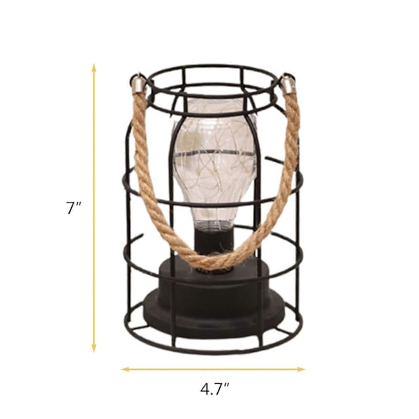 Metal LED Lanterne Batteridrevet, Ledningsfri Lampe Med LED Edsion Stil Pære. Perfekt Til Bryllupper, Fester, Terrasse, Begivenheder Indendørs Bordlampe