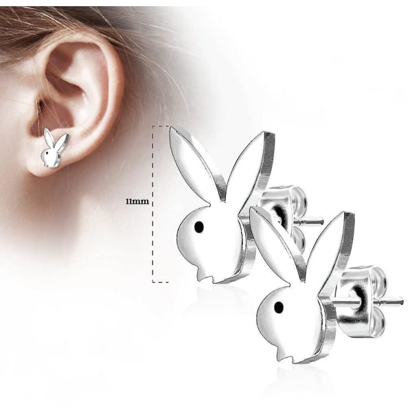 Playboy Bunny Stud örhängen i kirurgiskt stål