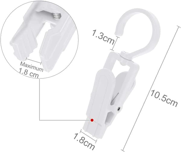 (Vit) 20 stycken klädklämmor, galgklämmor, plastklämmor, 360 grader