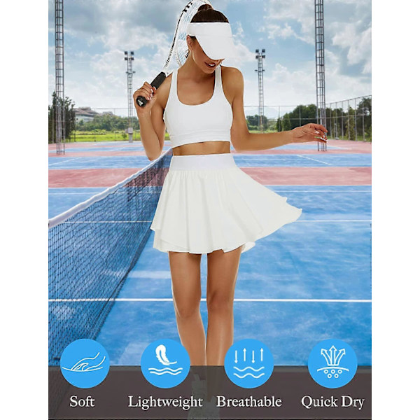 Tennis skjørt for kvinner. Svømming Tennis Skorts Skjørt Innebygde Inner Shorts Bikini Høy midje S-2XL Style2 L