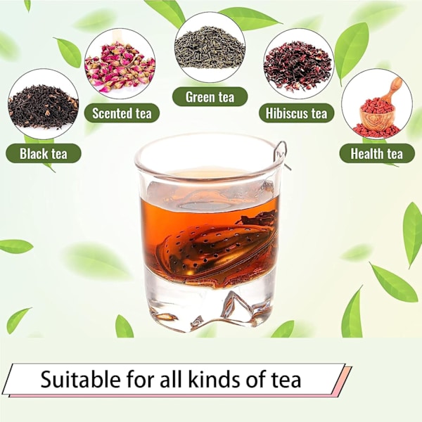 Te-bladinfuser, 304 rustfrit stål te-si, te-infuser mesh te-kuglefilter med kæde til løs te