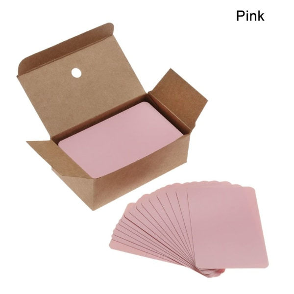 100 st / set visitkort Meddelande Notera tomma ordkort ROSA Rosa Pink
