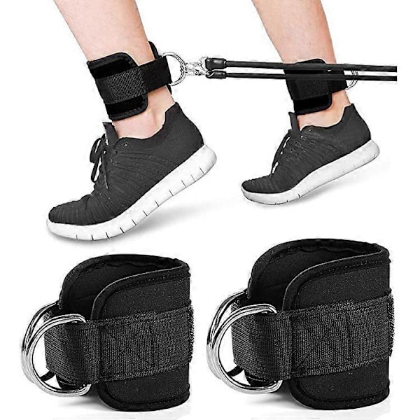 PIAO 1 Par Ankelfastgørelser til Kabelmaskine Kickbacks, Glute-træning, Underkropsøvelser - Justerbare Benstropper med Neoprenpolstring Black