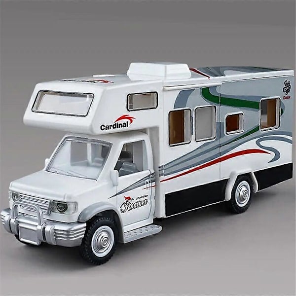 1:28 Alloy Luxury RV Caravan Vehicles Automalli Valettu Metalli Leiruriauto Matkailuauto Malli Ääni Valo Lasten Leikkikalut Lahjat Yellow