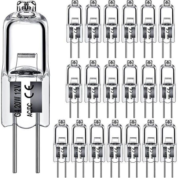 20 kpl G4 Halogeeni Lamppu 20w Dc12v Sisätilojen Halogeeni G4 Lamppu Kristalli Valolamppu