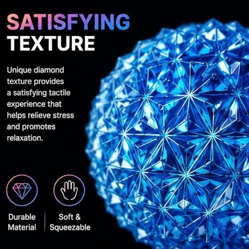 Fast Sensorisk Klämboll för Vuxna, Texturerad Stresslindrande Fidgetleksak för ADHD Ångest & Handgreppsövning, Spikig TPR Skrivbordsklämboll Vibrant Orange