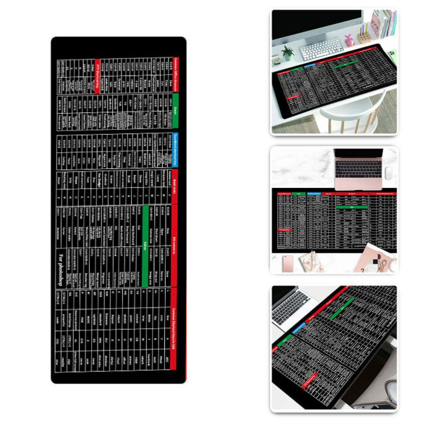 Stor musemåtte Word/Excel/Power Point genvejstaster skrivebord P 80*30*0.3cm 1stk