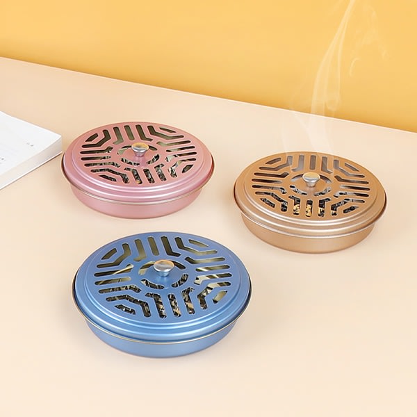 Mosquito Coil Holder Brick Ram Rostfritt stål Rund Rack Pl Blue