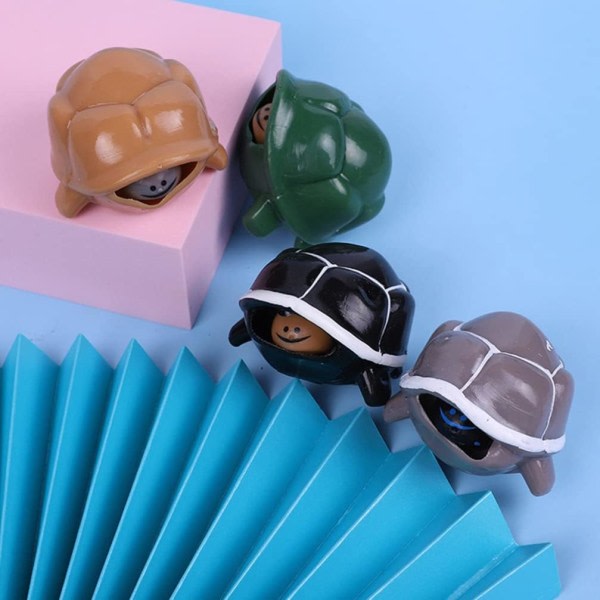 Galaxy 3 st Turtle Head Pop Sköldpadda Djur Pop Out Head Sensory Fidget Toy Nyckelringshänge (Slumpmässig färg)