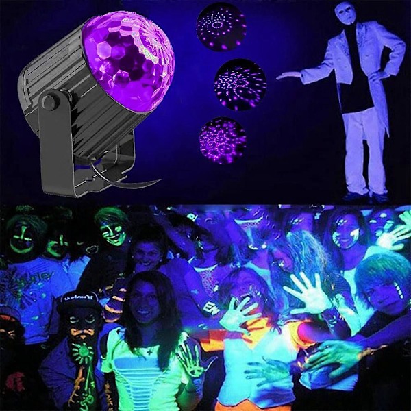 UV Svart Lys Ultraviolett DJ Diskokule Scene Flomlys Svartlys for Glow Party Halloween Jul Dans Bar Fluorescerende Plakat 2 PCS EU plug