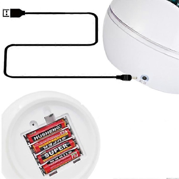 Lille Kugle USB Roterende Stjernehimmel Ocean Projektor Natlampe White