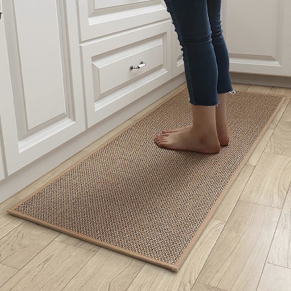Skridsikker Køkkenmåtte Vandafvisende Køkkenmåtter Vaskbar Gulvmåtte Hjemmeindretning Beige