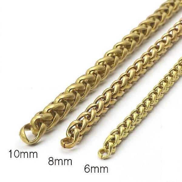 Solid Brass Hvete Kjede 6mm 8mm 10mm bred for Lommebok Smykker Nøkkelring Håndverk DIY 50cm(Half Meters) 8mm