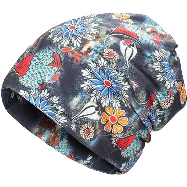 Dam sommar tunn mössa blommig lätt slouchy hatt